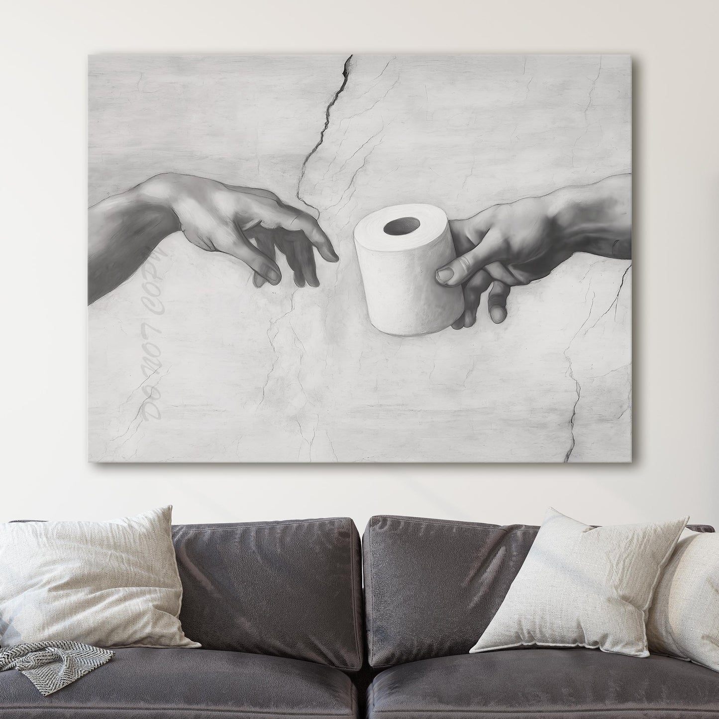 Hands of God and Adam Michelangelo Toilet Paper