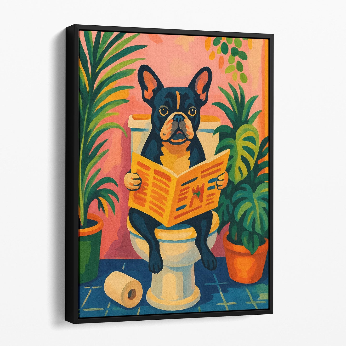 French Bulldog Reading The Newspaper On The Toilet Henri Matisse