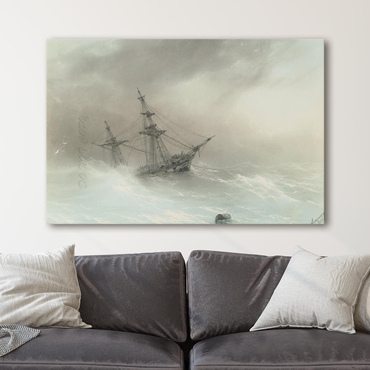 Ship In A Stormy Sea (1888) - Ivan Konstantinovich Aivazovsky