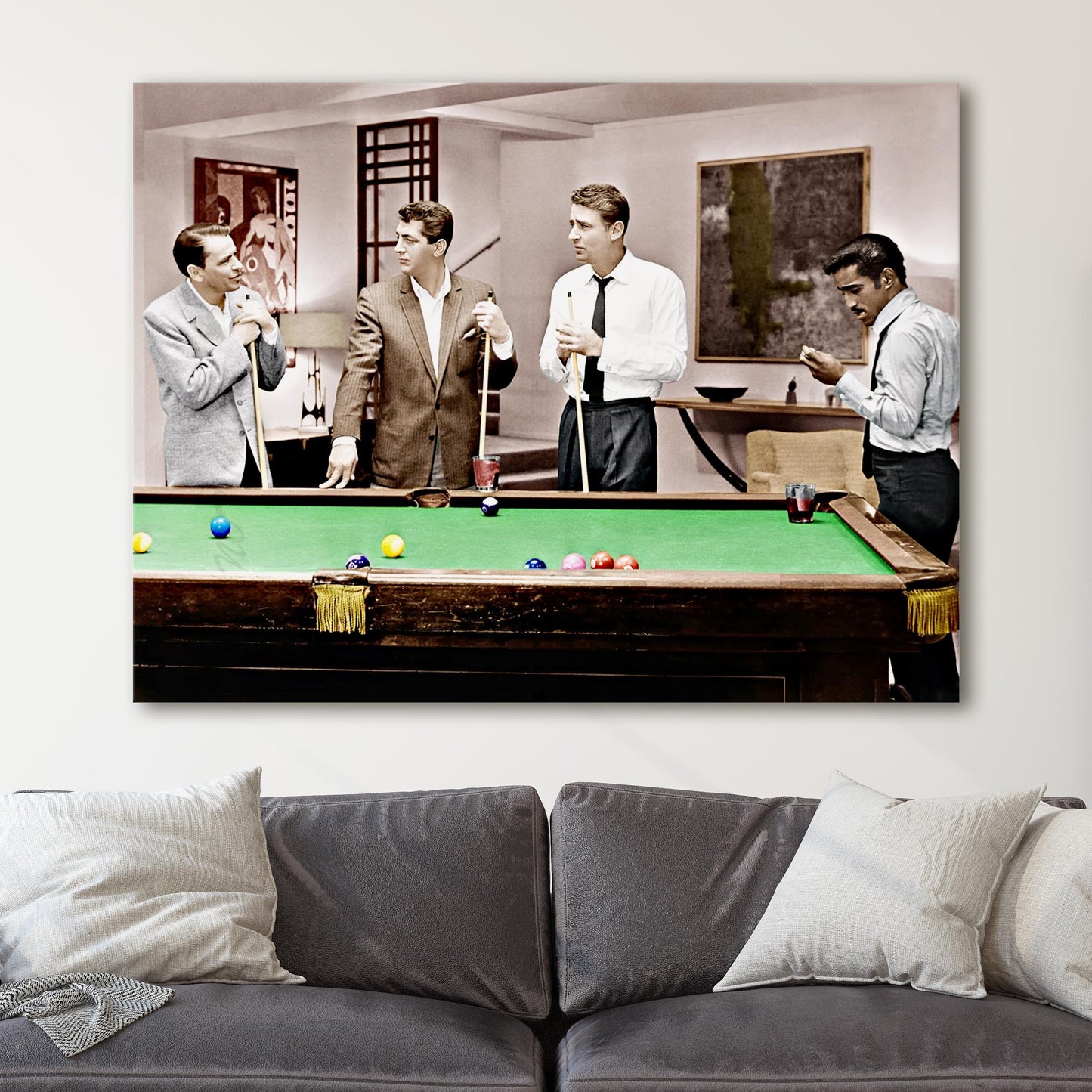 The Rat Pack Playing Pool In Ocean's 11