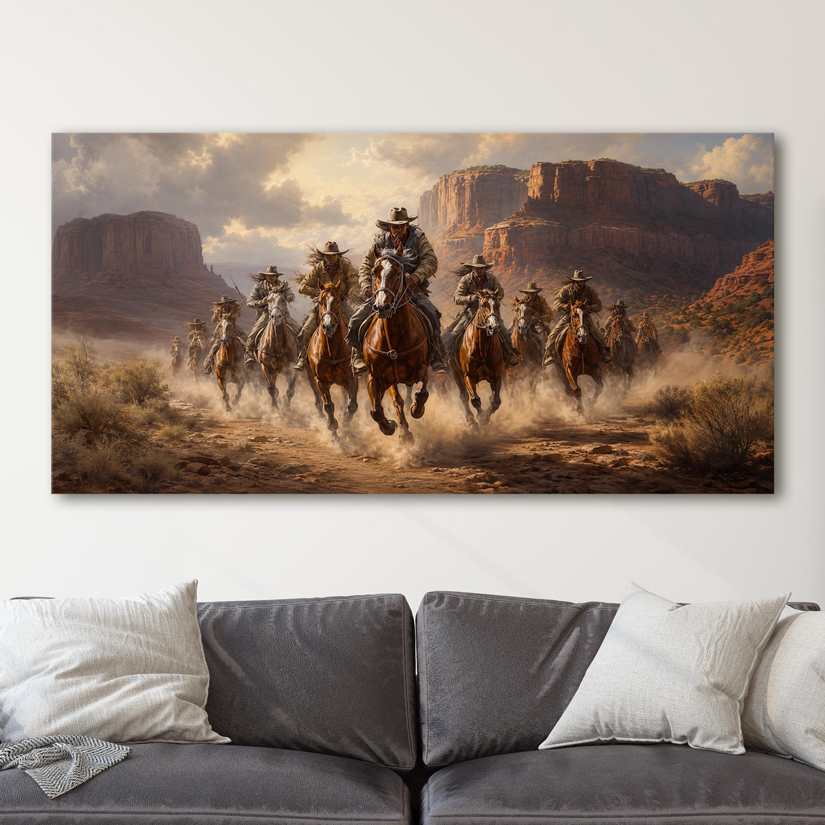 Wild West Cowboys On Horseback