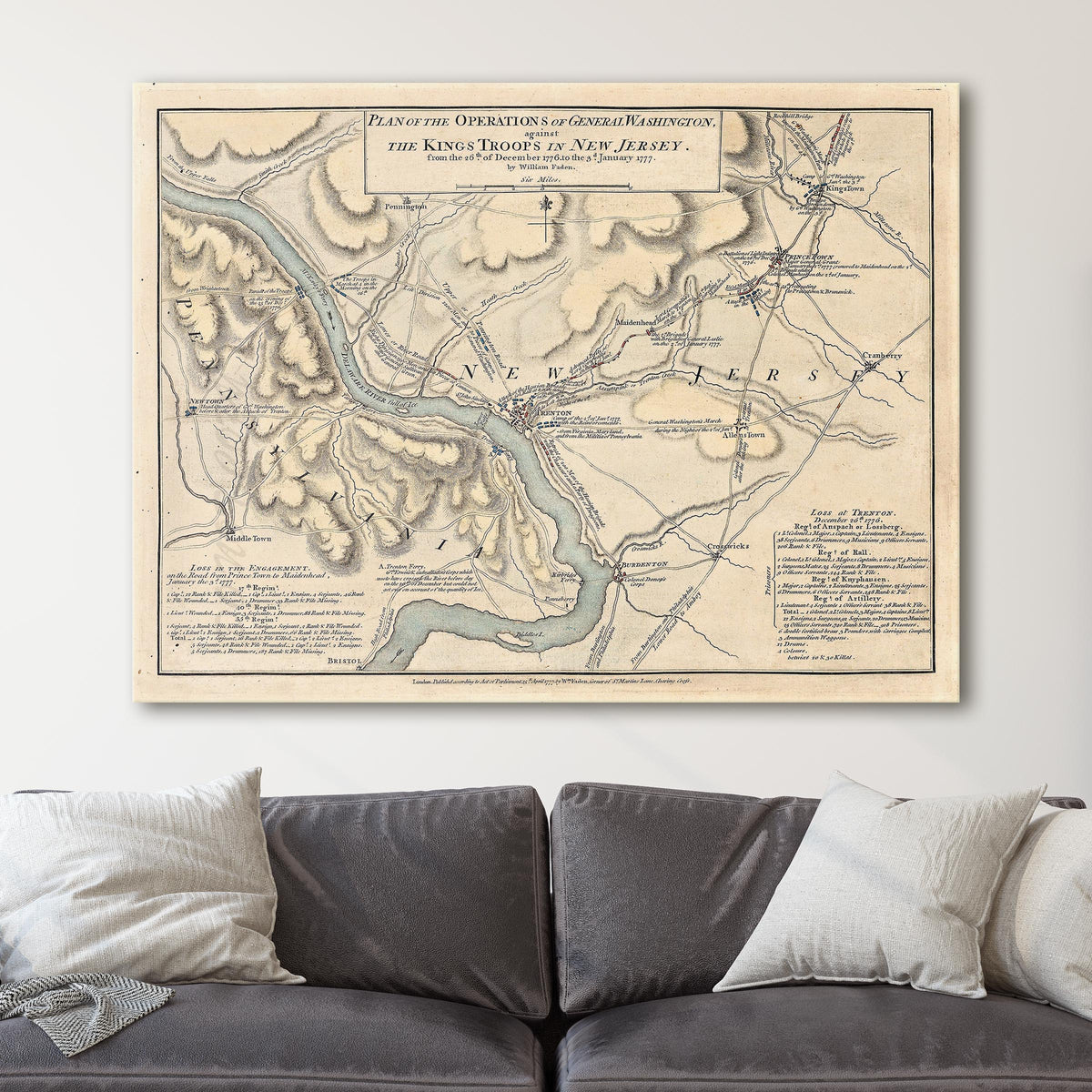 Washington's Crossing Delaware River Map