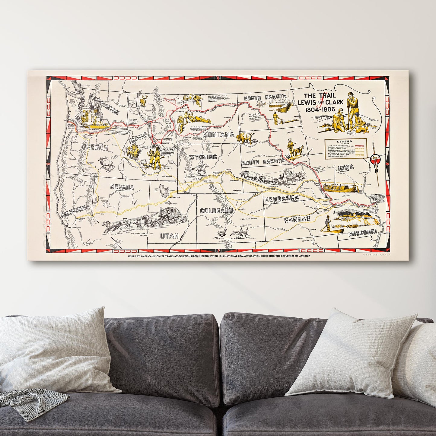 Map of the Trail of Lewis and Clark