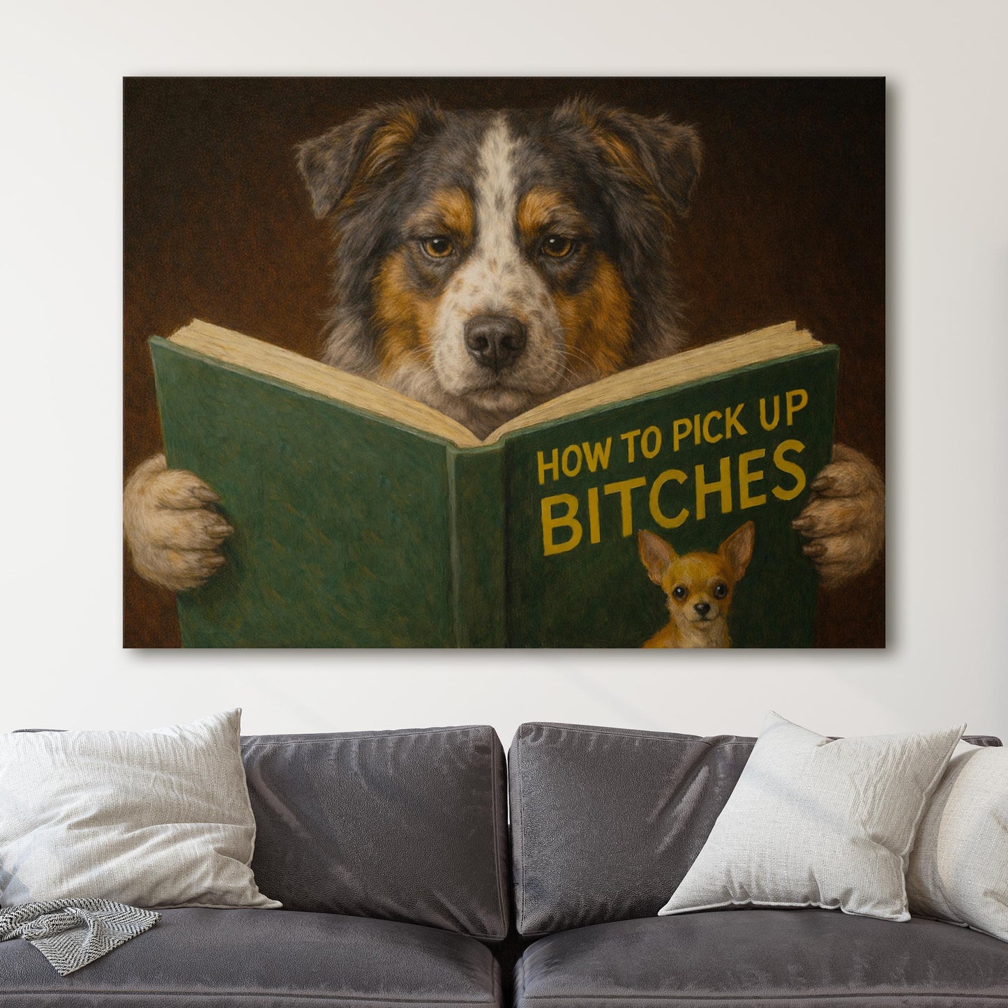 Australian Shepherd Dog Reading Dating Book