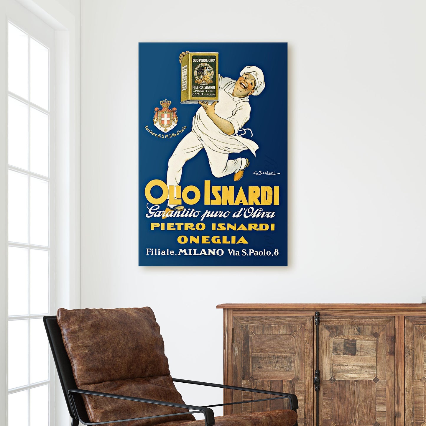 Olive Oil Olio Isnardi Chef Vintage Ad