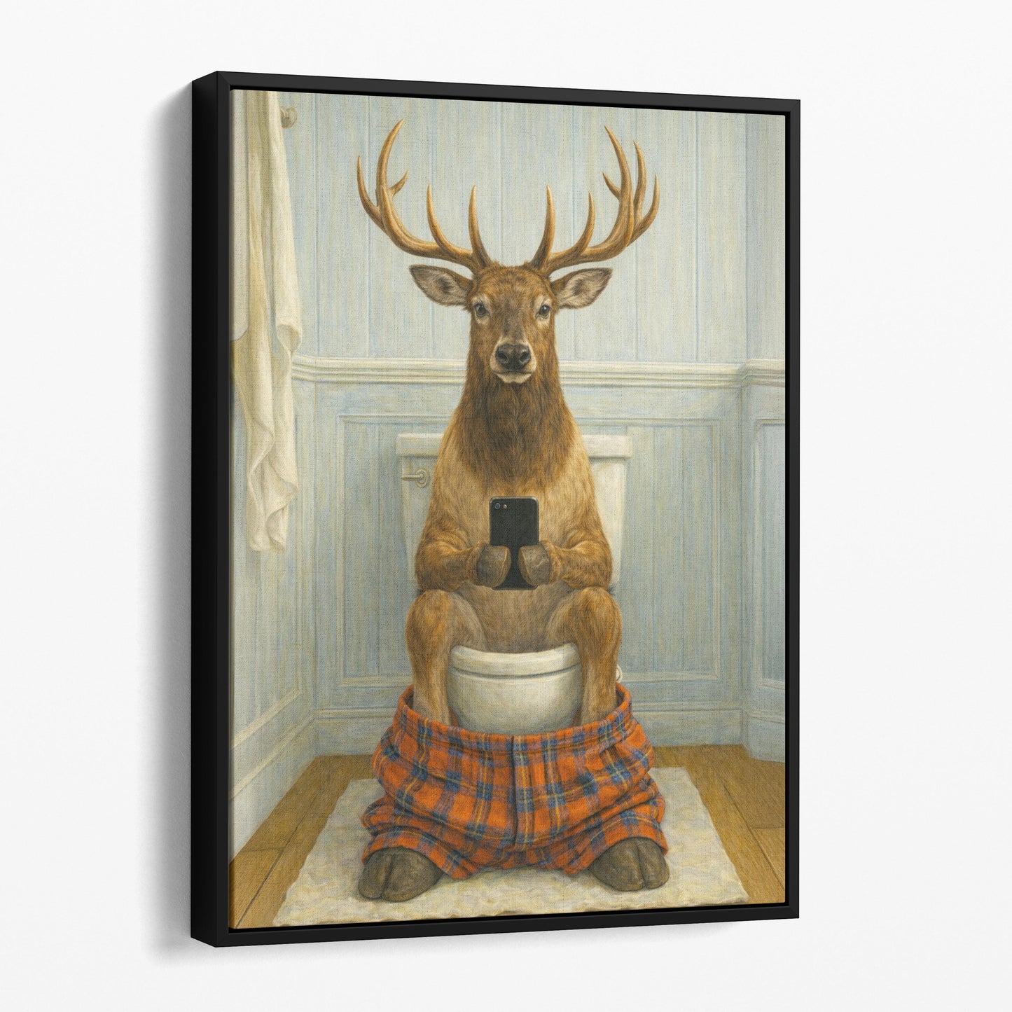 Elk On The Phone On The Toilet