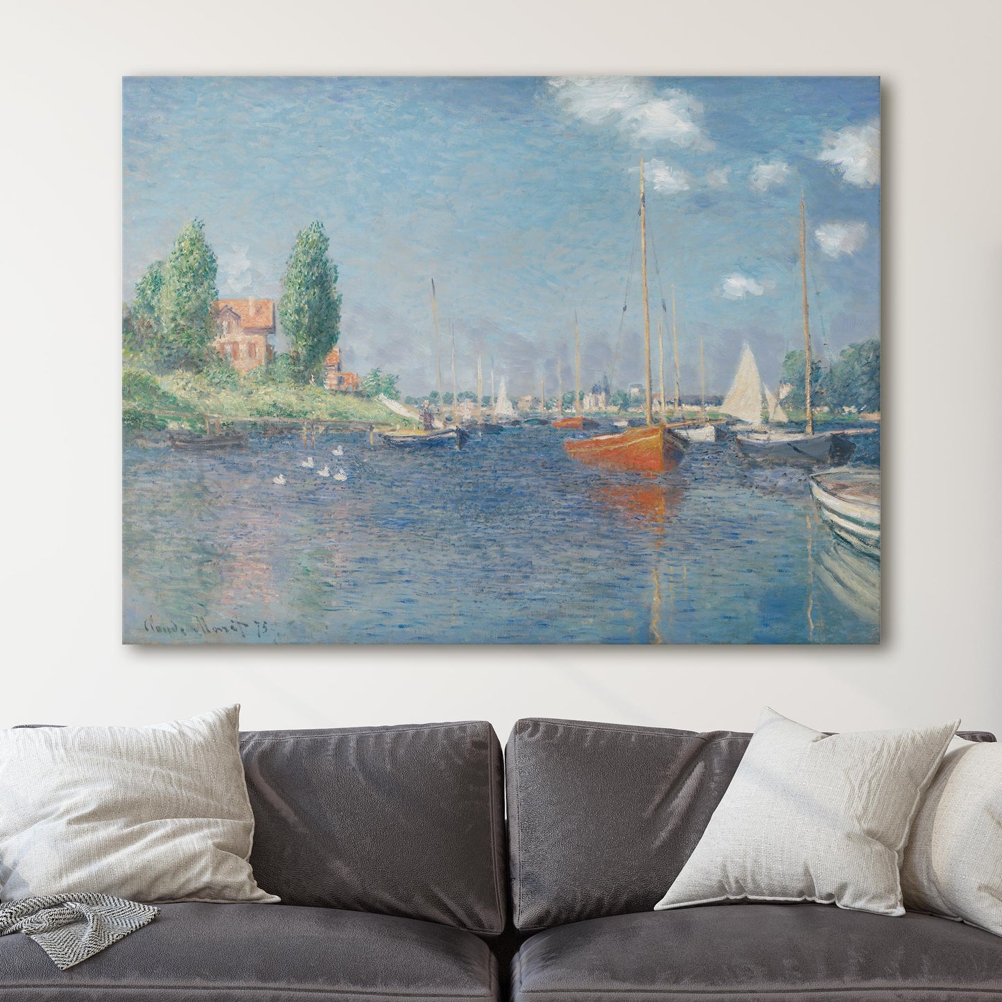 Red Boats in Argenteuil 1875 by Claude Monet