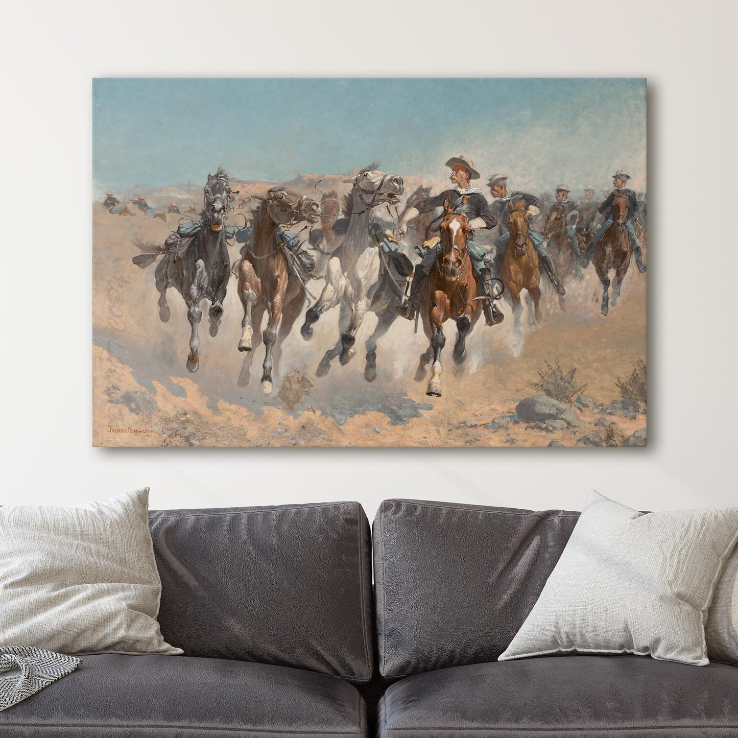 Dismounted The Fourth Troopers Moving the Led Horses 1890 by Frederic Remington