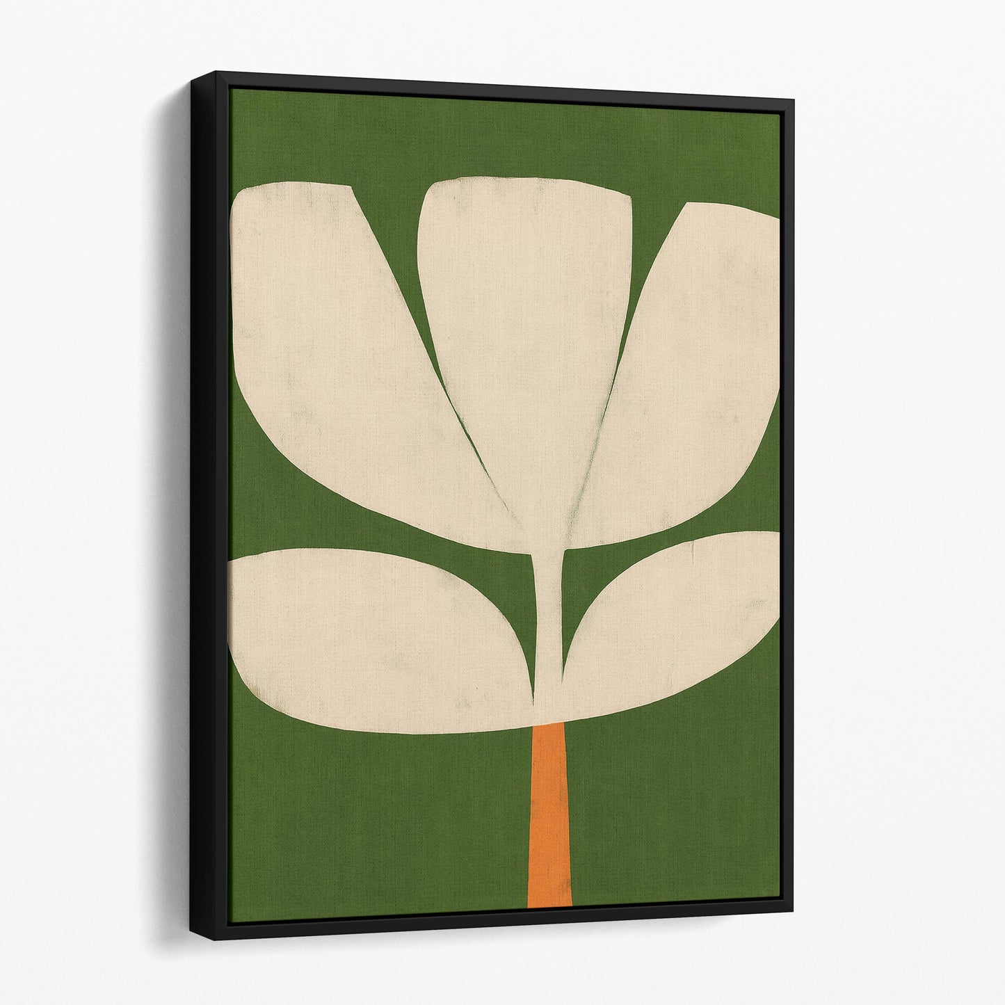 Abstract Green Tulip Mid Century