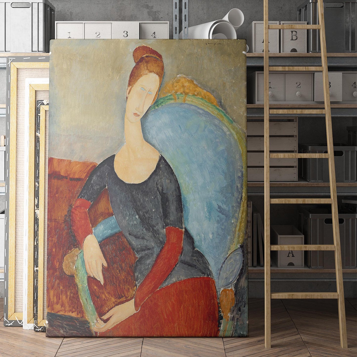 Mme Hebuterne in a Blue Chair, 1918 by Amedeo Modigliani