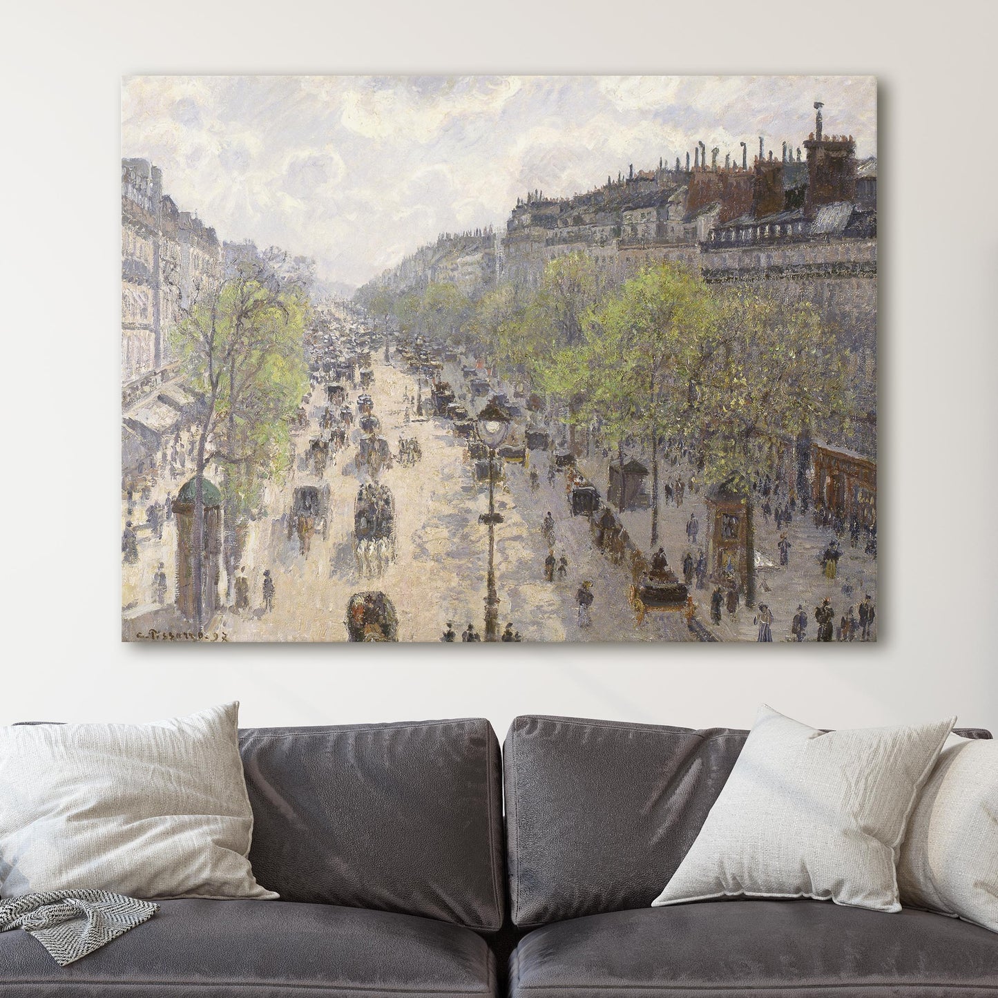 Boulevard Montmartre, Spring by Camille Pissarro