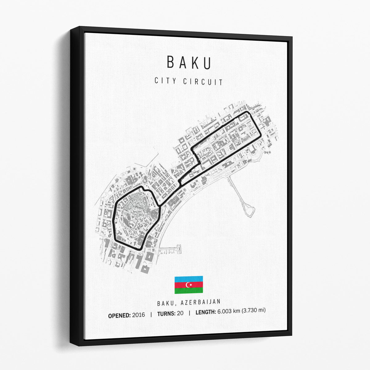 Baku Azerbaijan Grand Prix Race Track Map