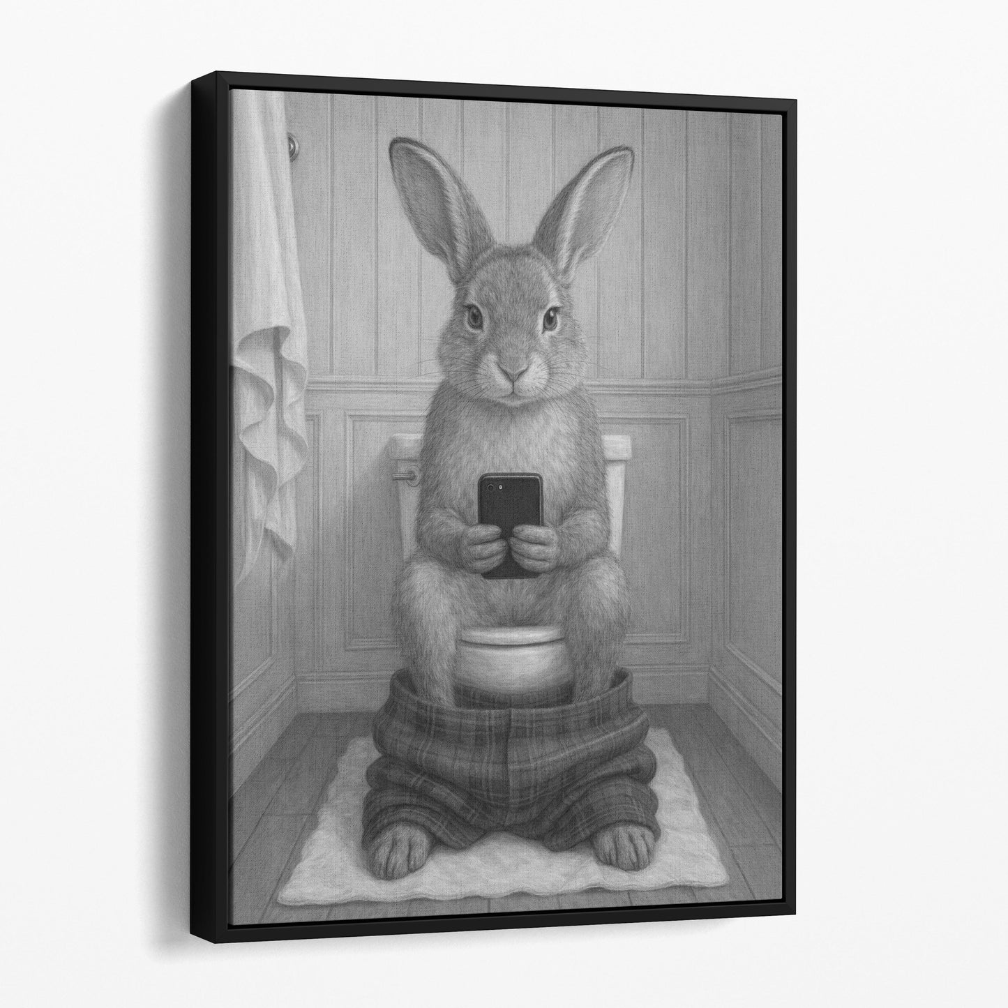 Bunny Rabbit On The Phone On The Toilet II