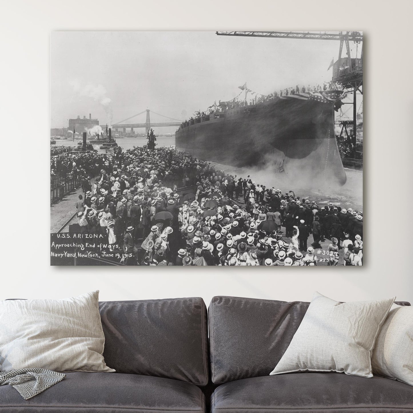 USS Arizona At Launch 1915