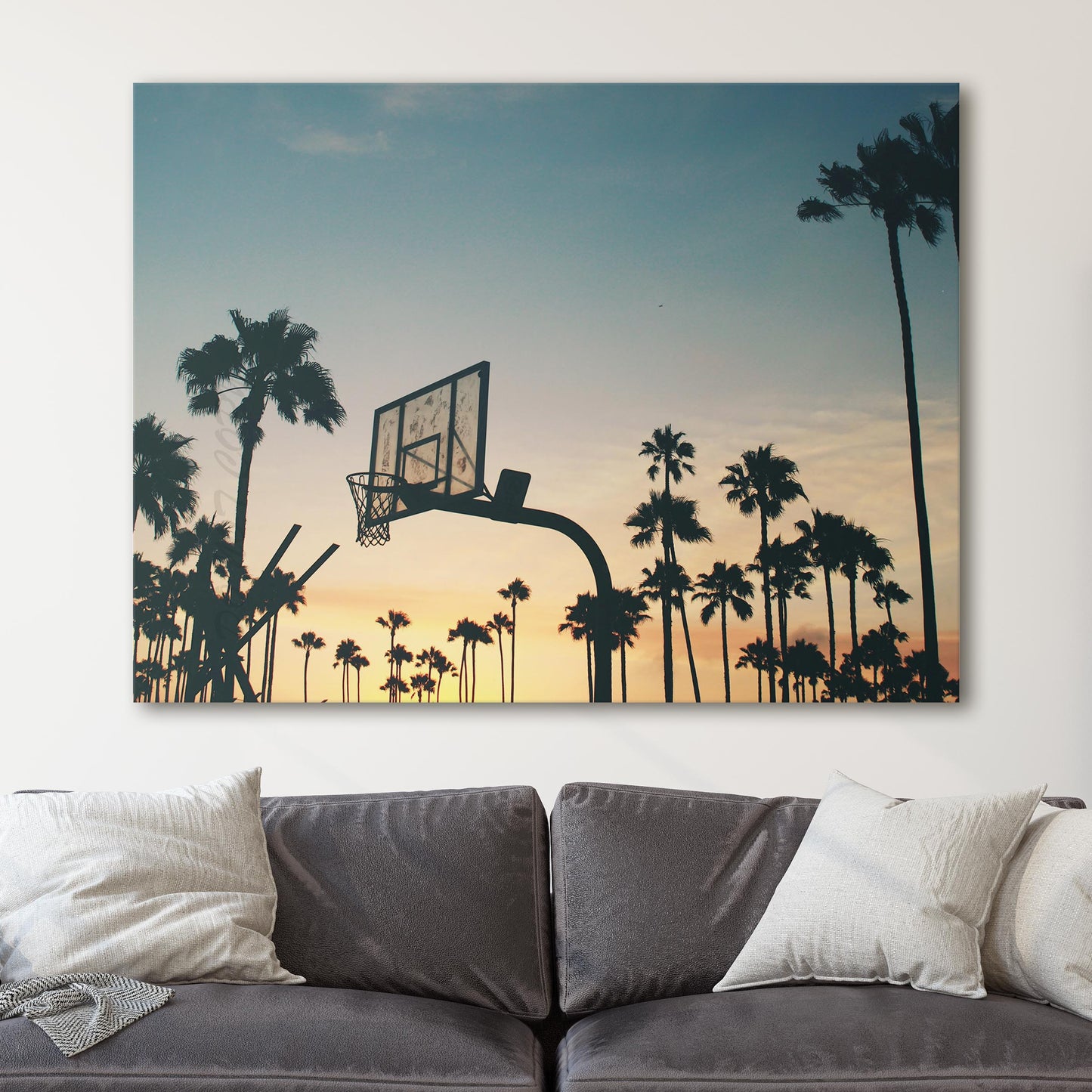Basketball Sunset Palm Trees