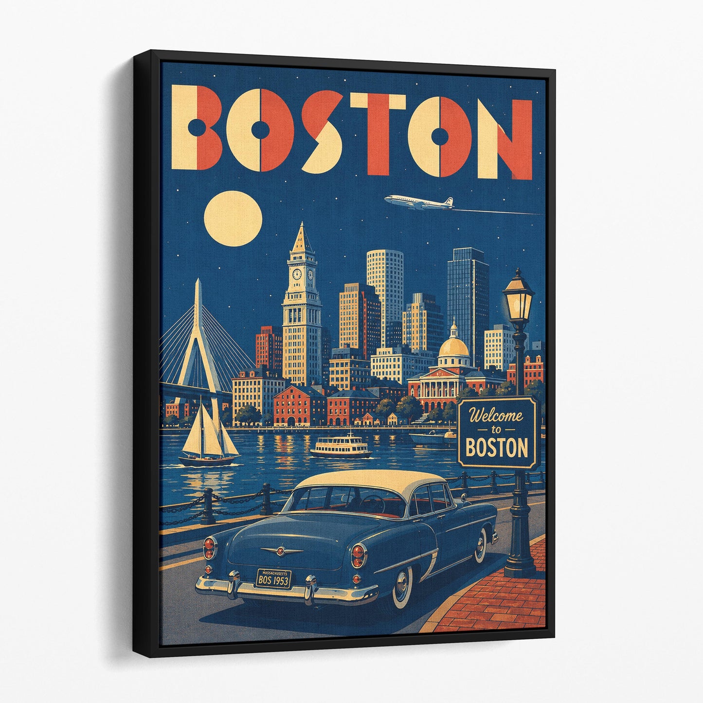 Boston Vintage Travel Poster