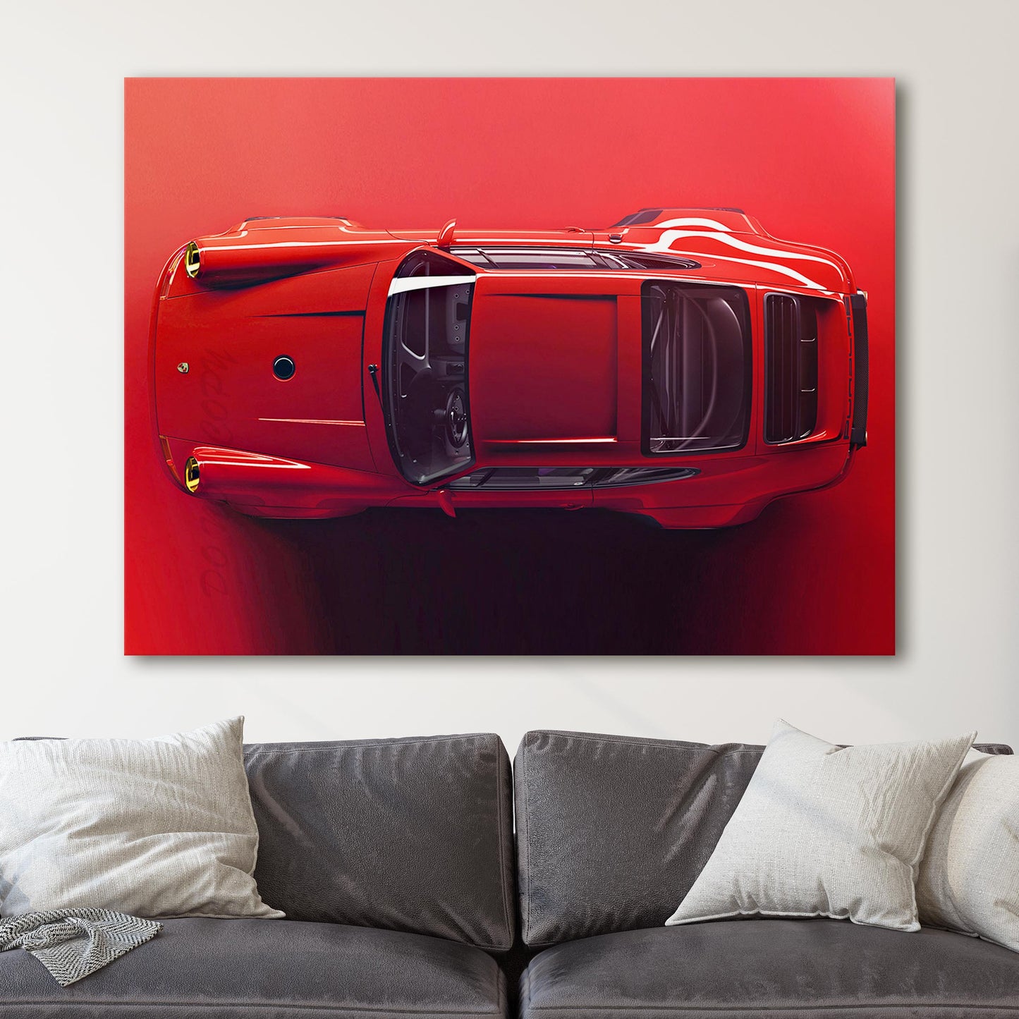 Red Porsche Top View