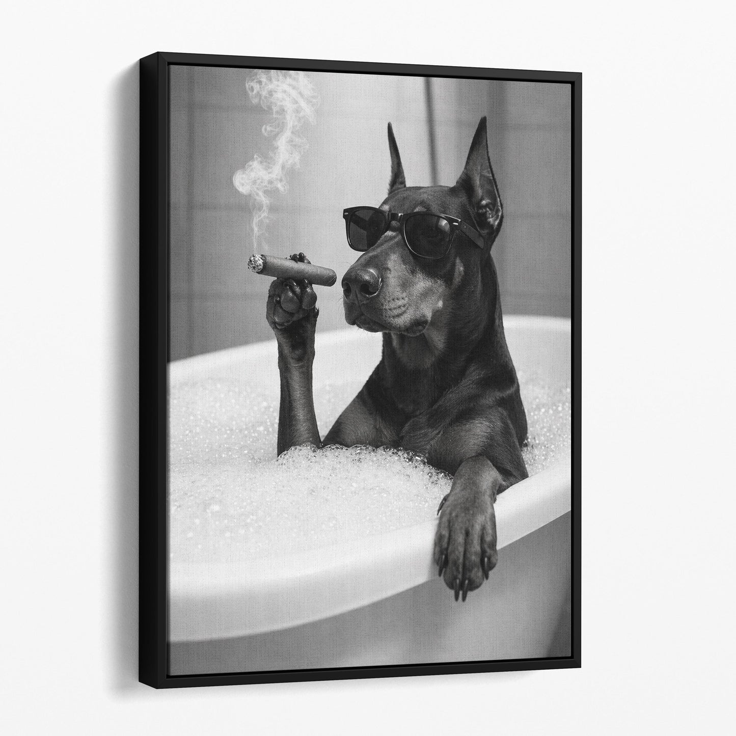 Doberman Dog Bathtub Cigar