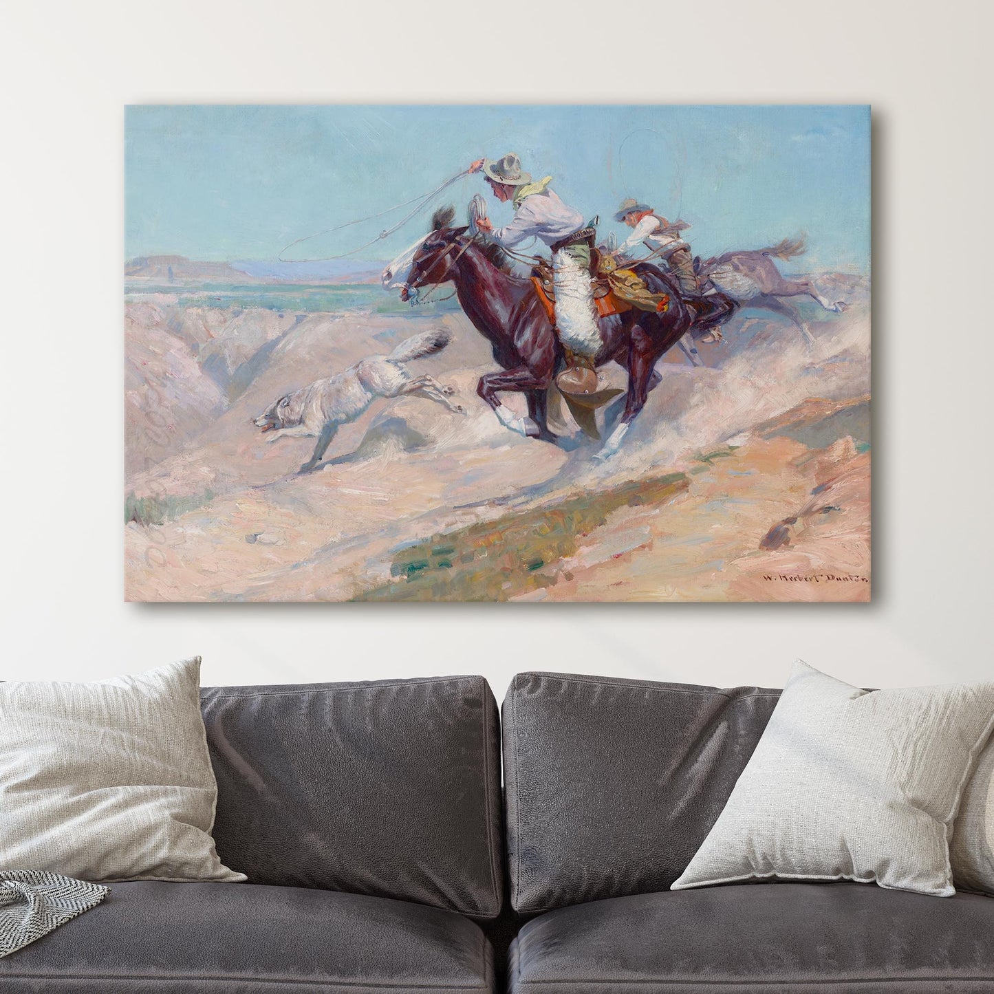 Roping A Wolf - W Herbert Dunton