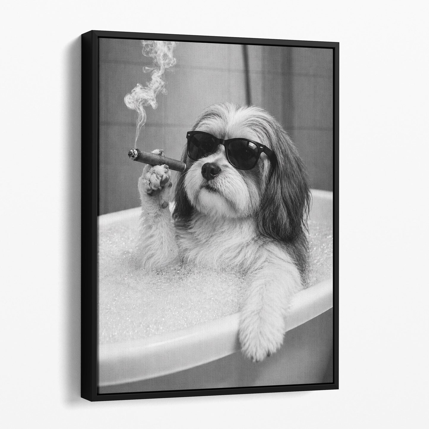 Havanese Dog Bathtub Cigar