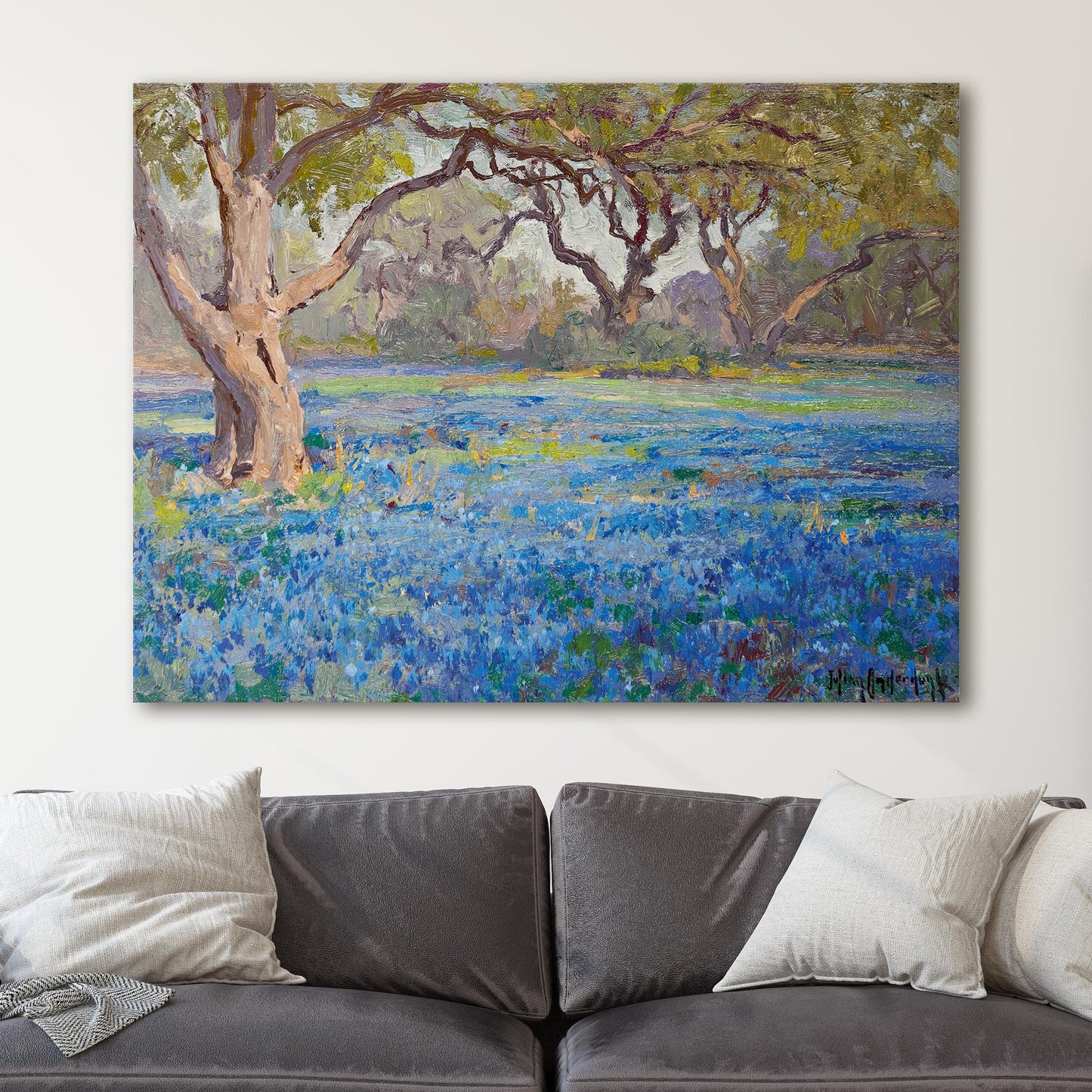 A Field of Blue Bonnets at Alamo Heights, 1919 by Julian Onderdonk