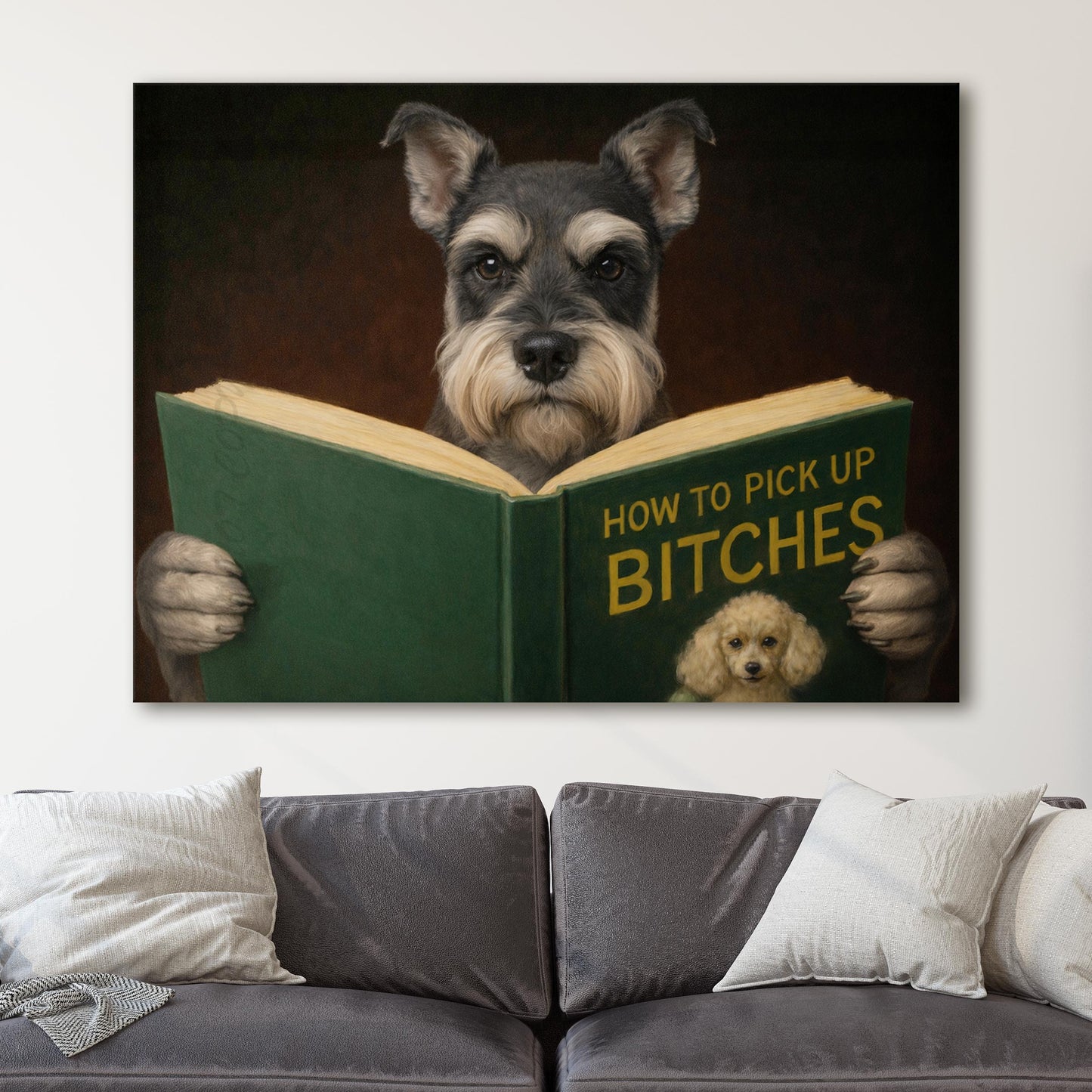 Miniature Schnauzer Reading Dog Dating Book