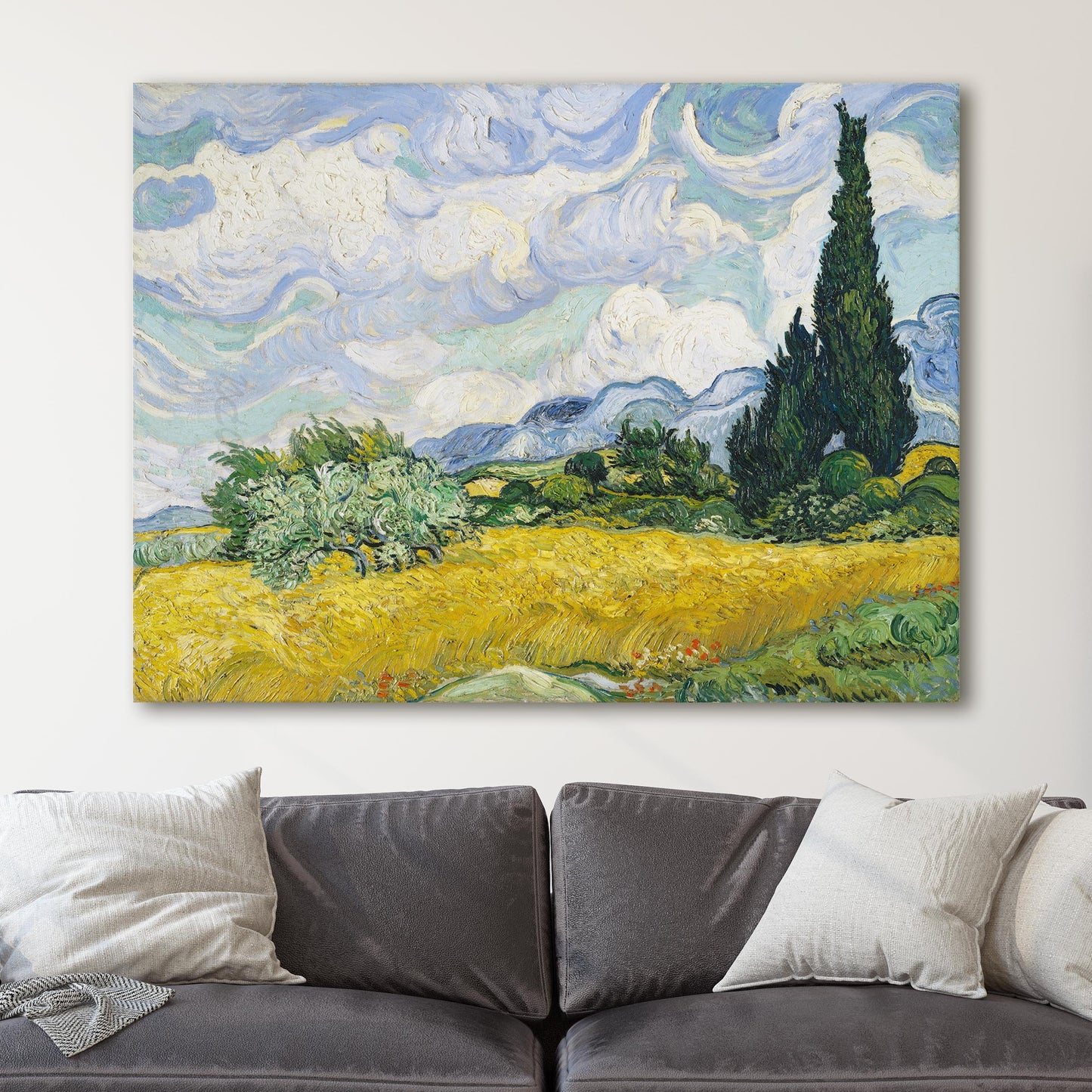 Wheat Field with Cypresses (1889) by Vincent Van Gogh