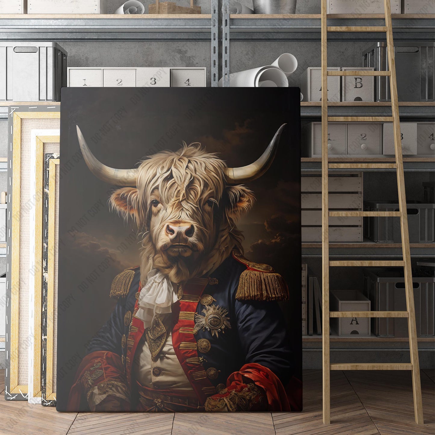 Highland Cow Aristocrat Portrait