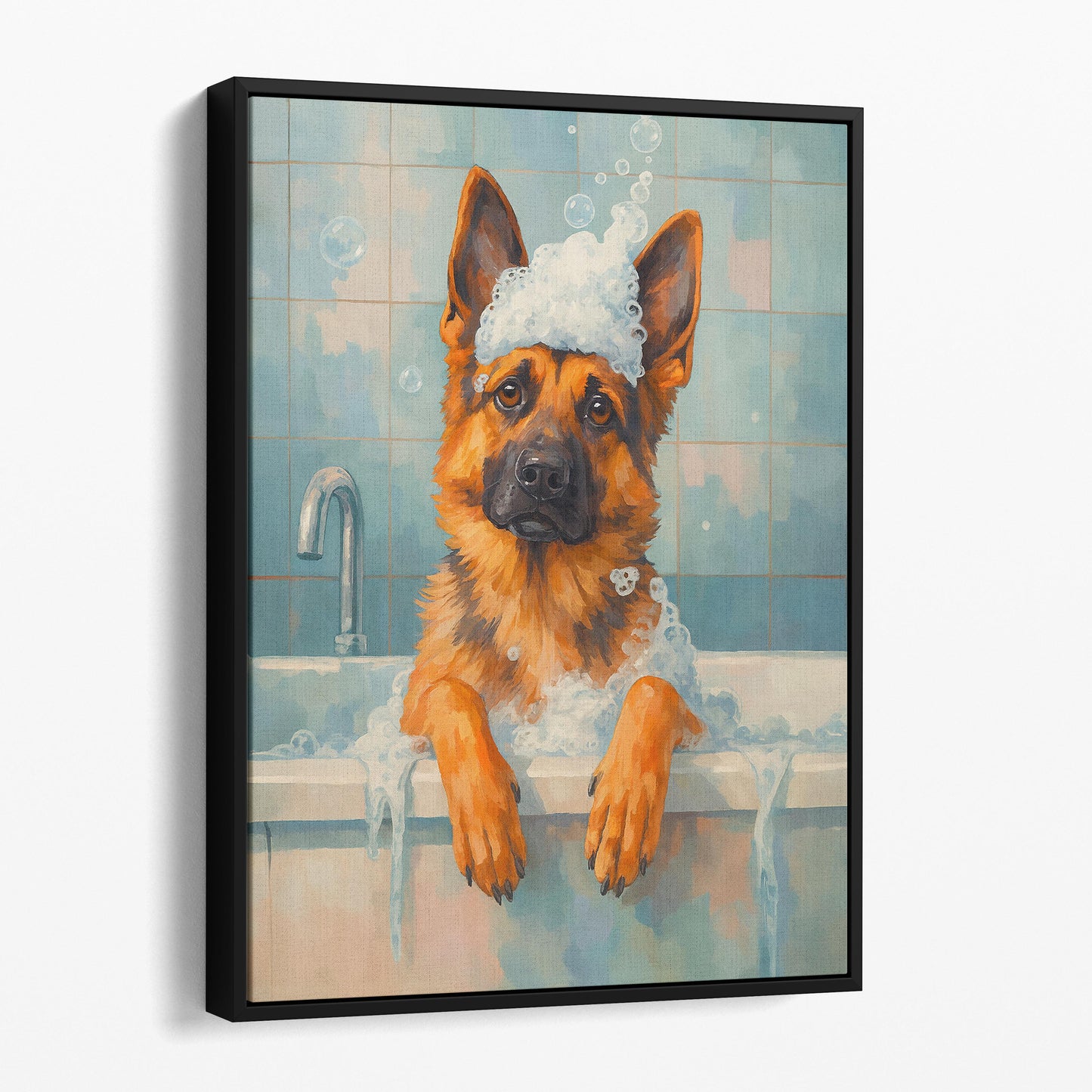 German Shepherd Dog Bathtub Bubble Bath