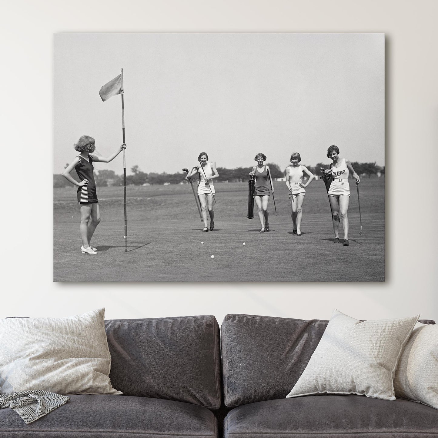 Girls Playing Golf Vintage Sports