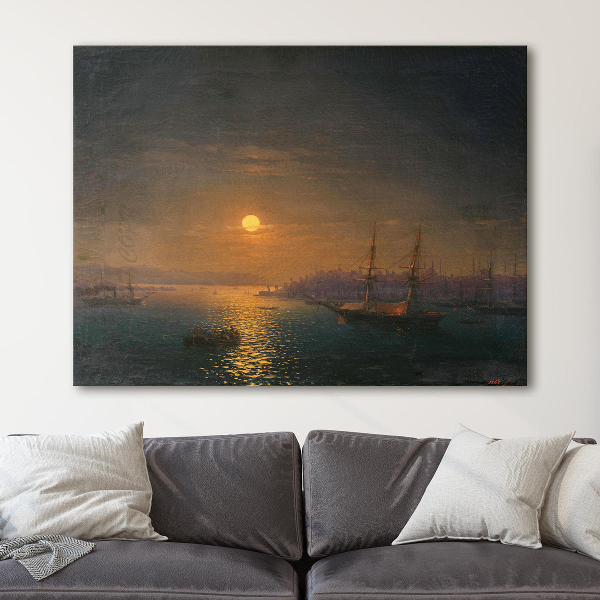Istanbul; The Golden Horn in the Moonlight (1868) - Ivan Aivazovsky