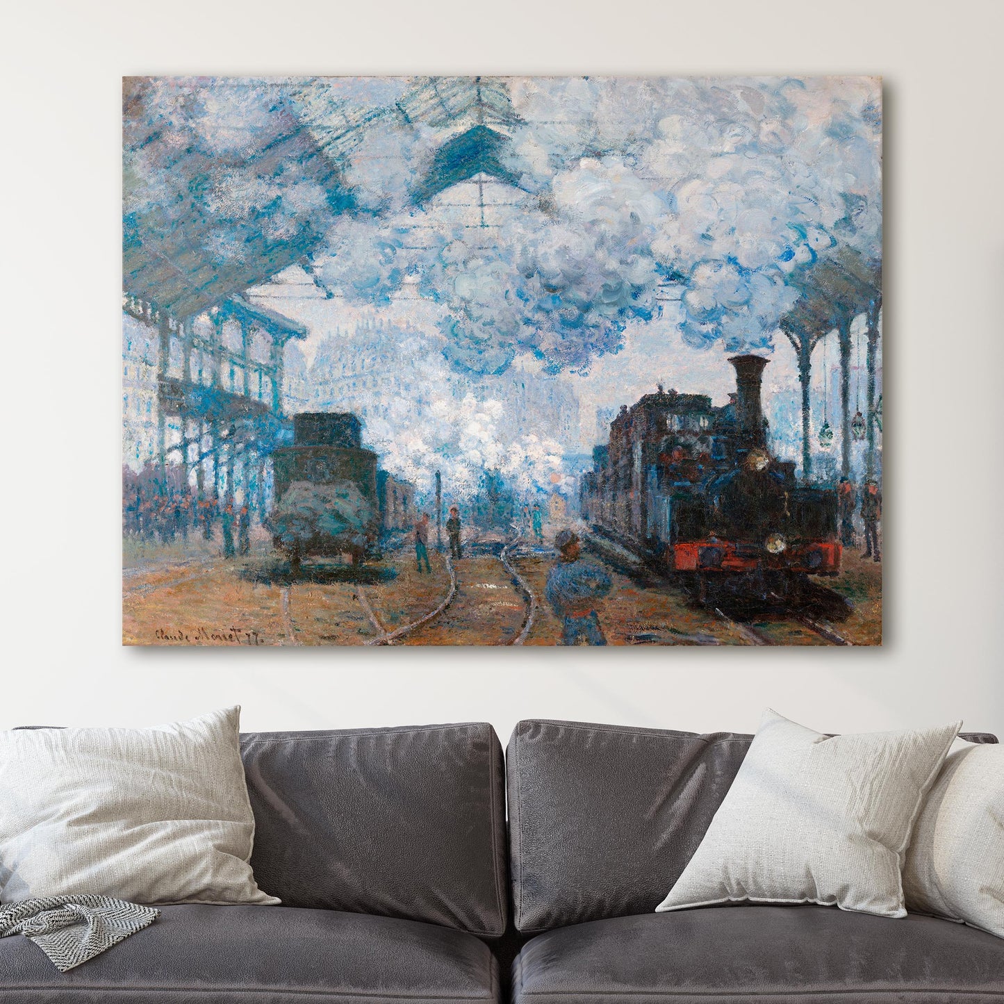 The Gare Saint-Lazare: Arrival of a Train (1877) - Claude Monet