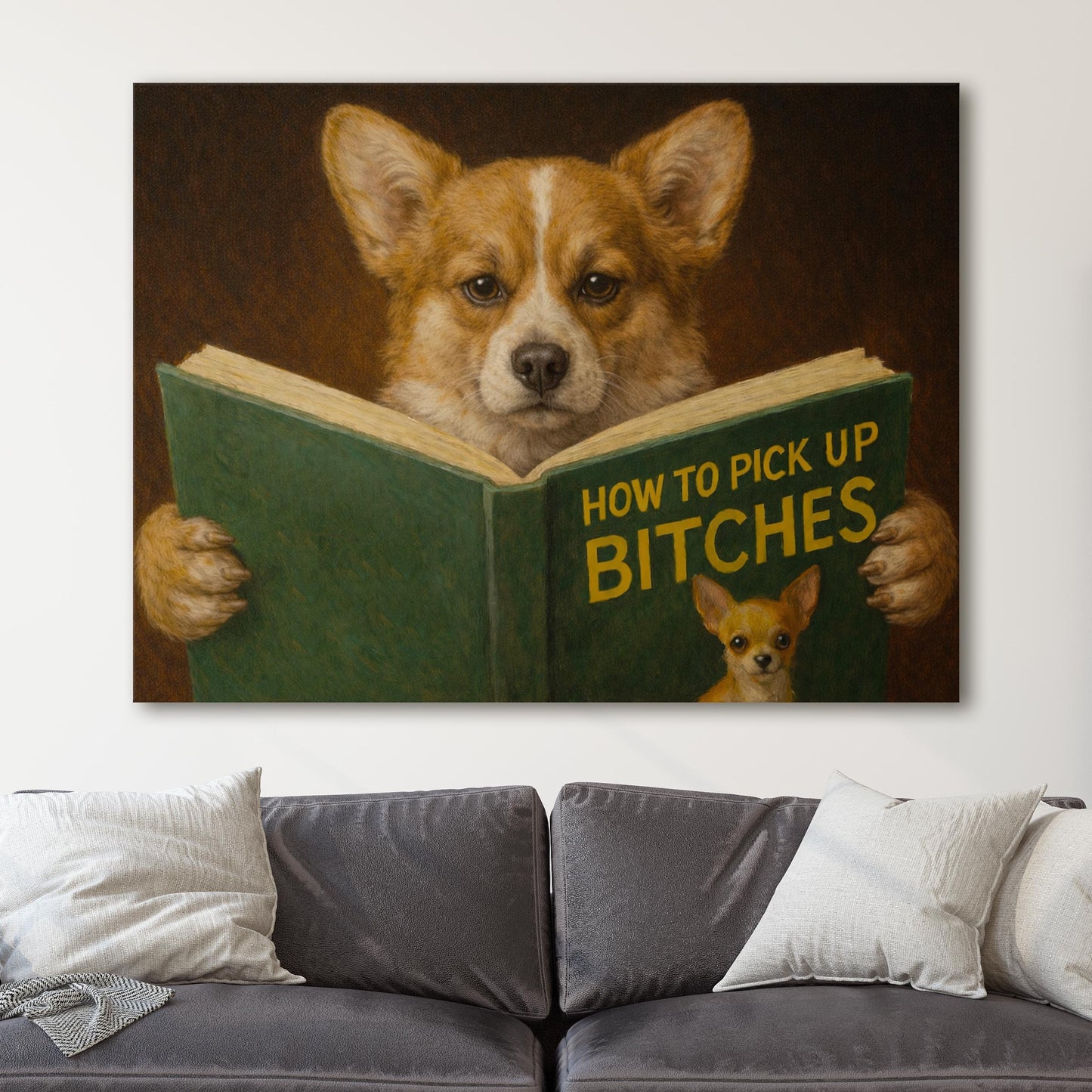 Corgi Dog Reading Dating Book
