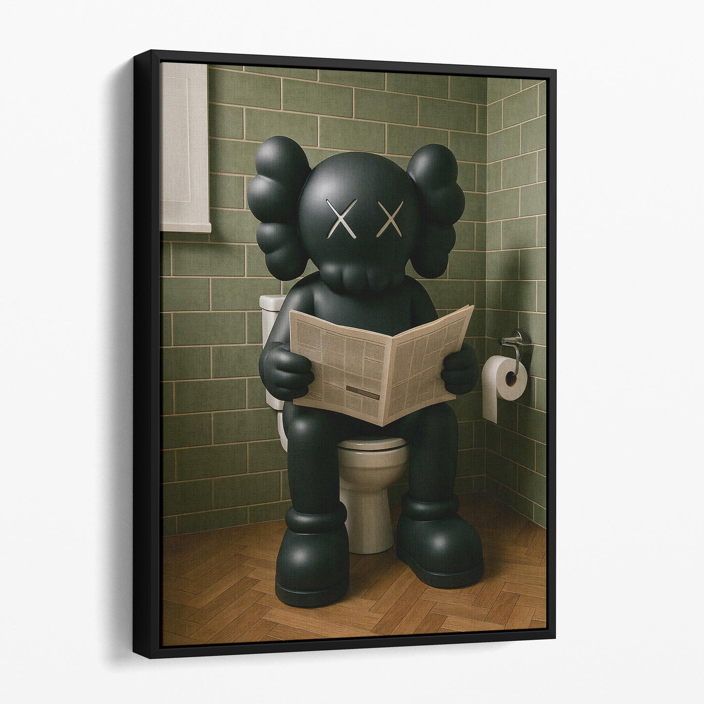 Kaws On The Toilet Reading The Newspaper