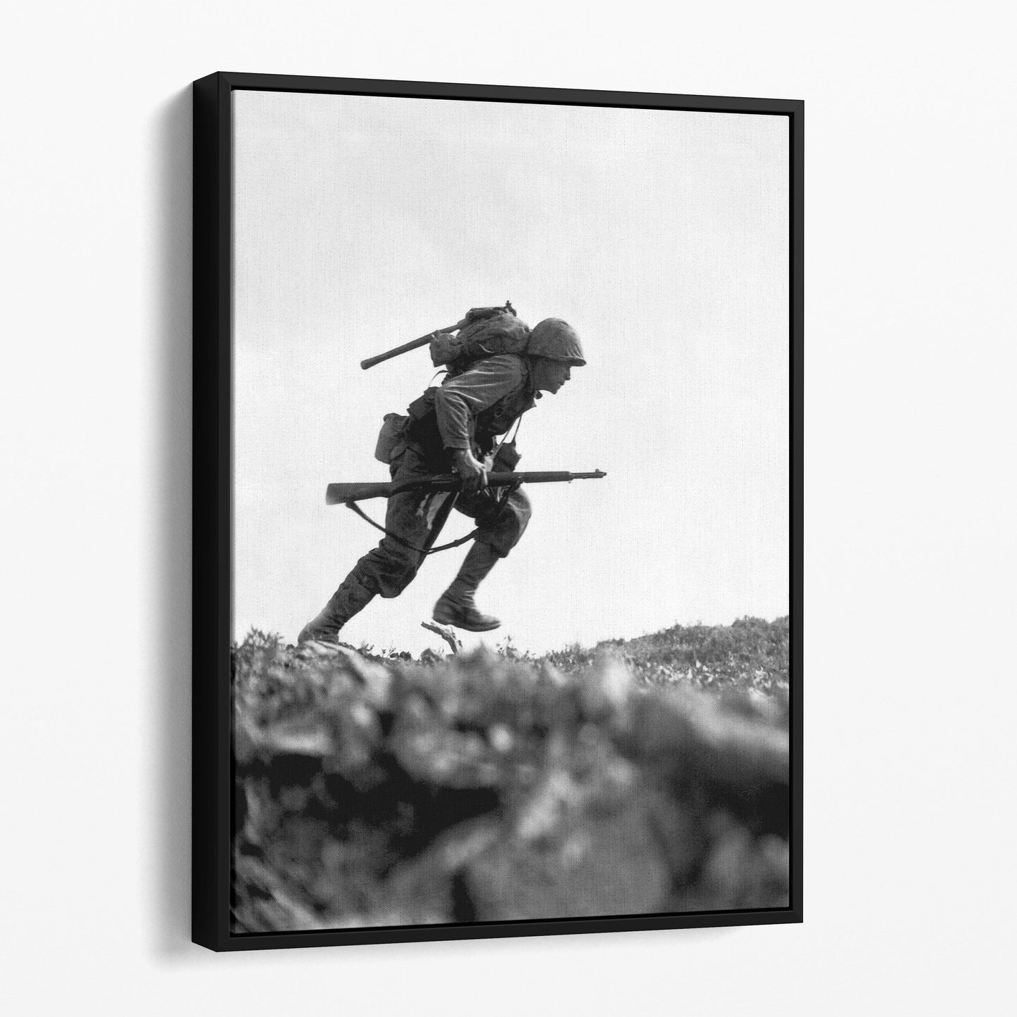 US Marine Dashes Across Death Valley, World War Two