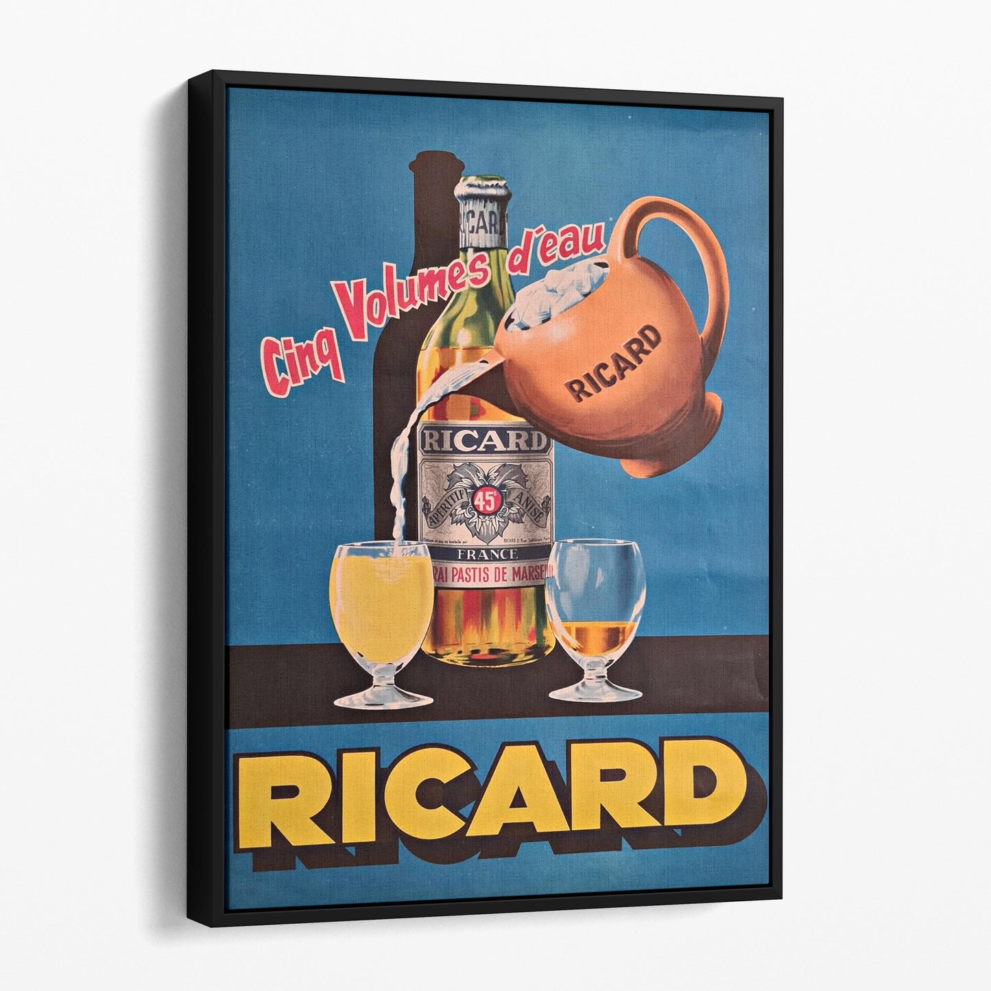 Ricard Cinq Volumes D'eau Vintage Advertising Poster