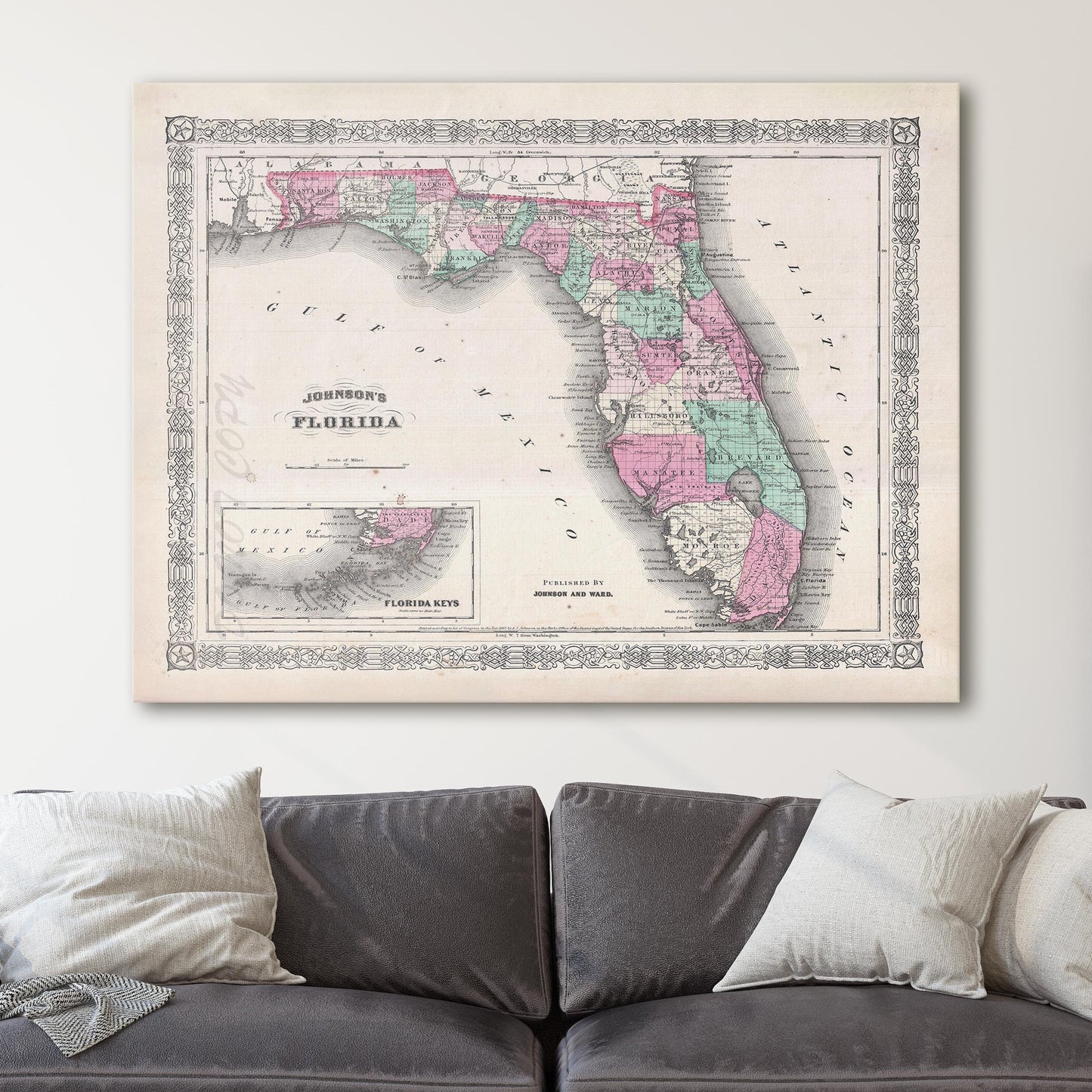 Map of Florida 1866