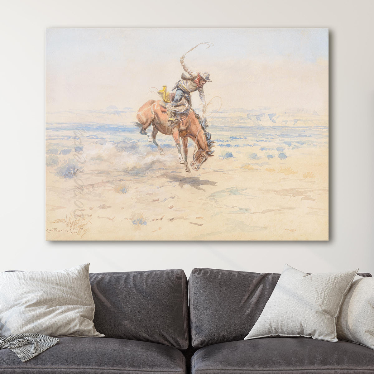 Bucking Bronc (1899) - Charles M Russell