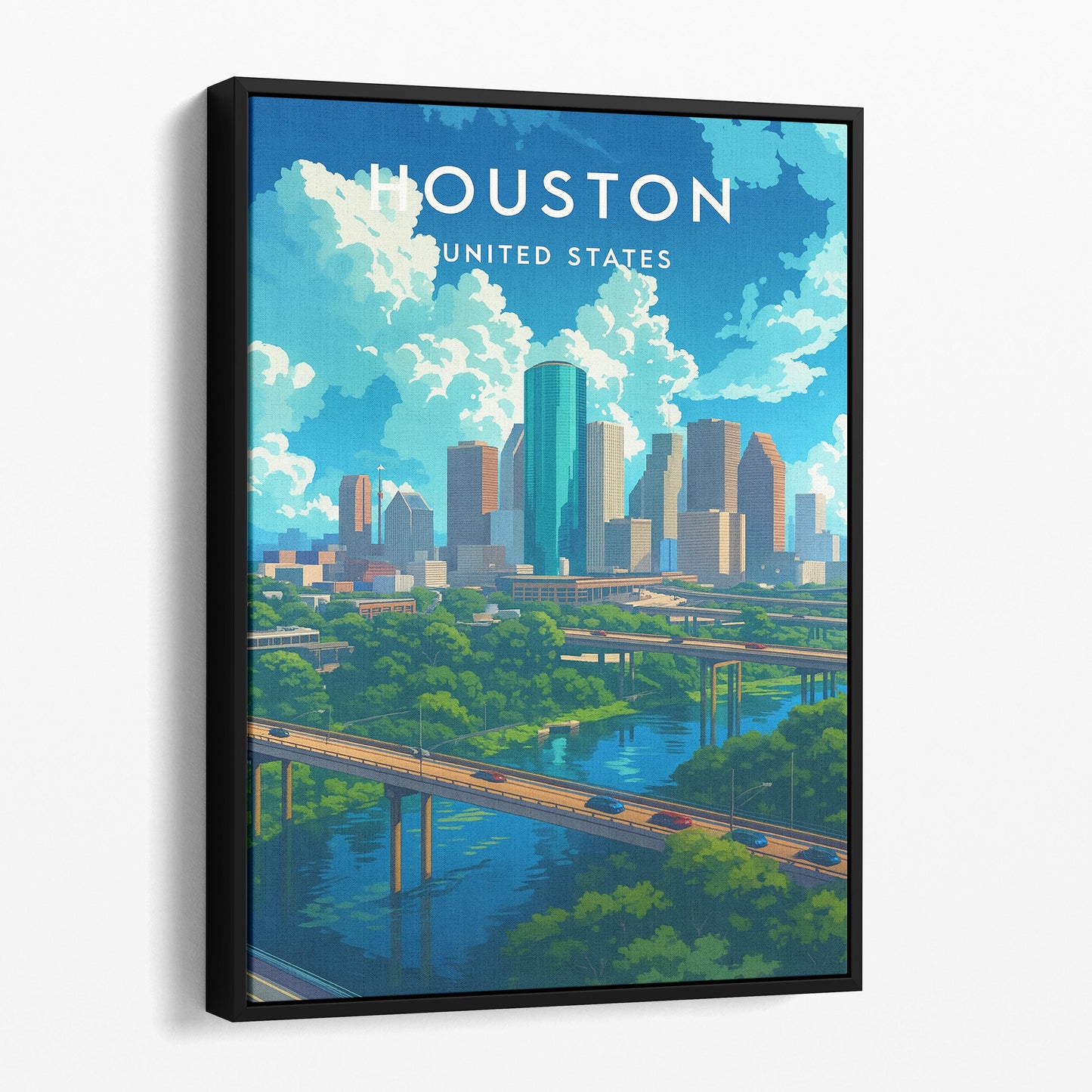 Houston Texas Vintage Travel Poster