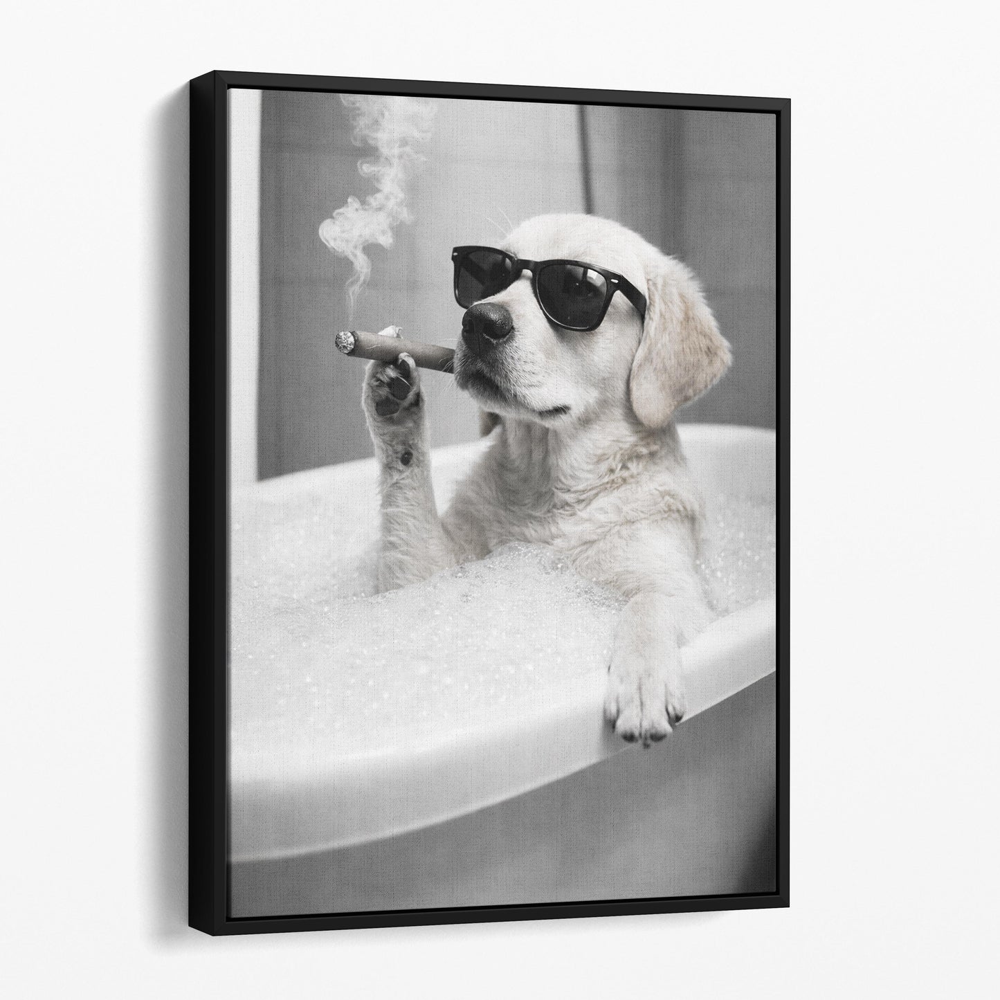 Yellow Labrador Dog Bathtub Cigar