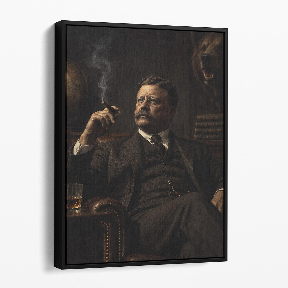Teddy Roosevelt Smoking a Cigar