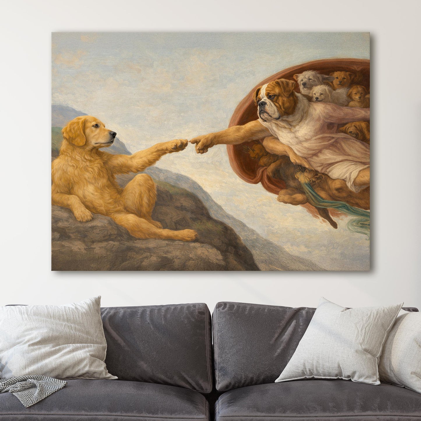 Creation of Adam, Dog Edition (Michelangelo)