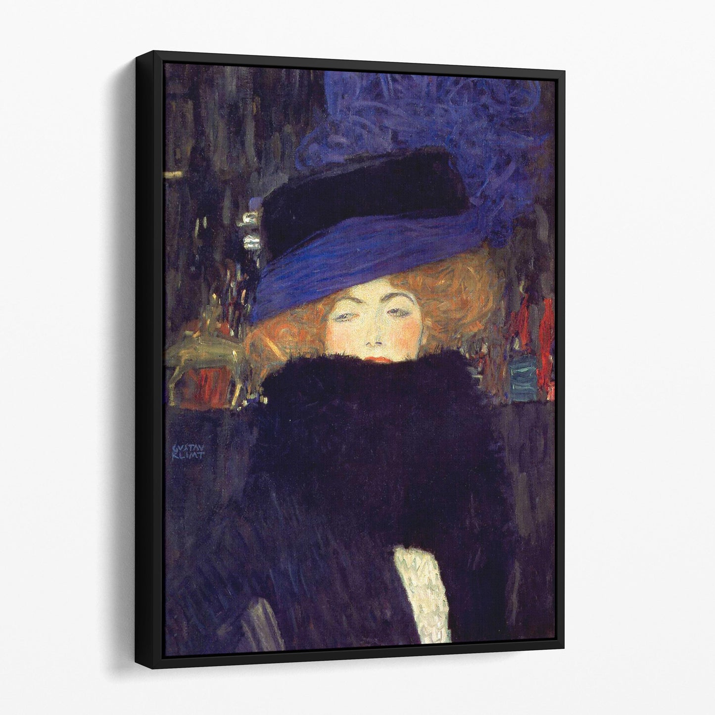 Lady With Hat And Feather Boa by Gustav Klimt