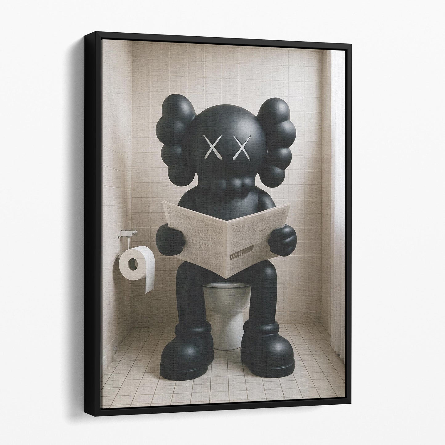 Kaws Reading The Newspaper On The Toilet