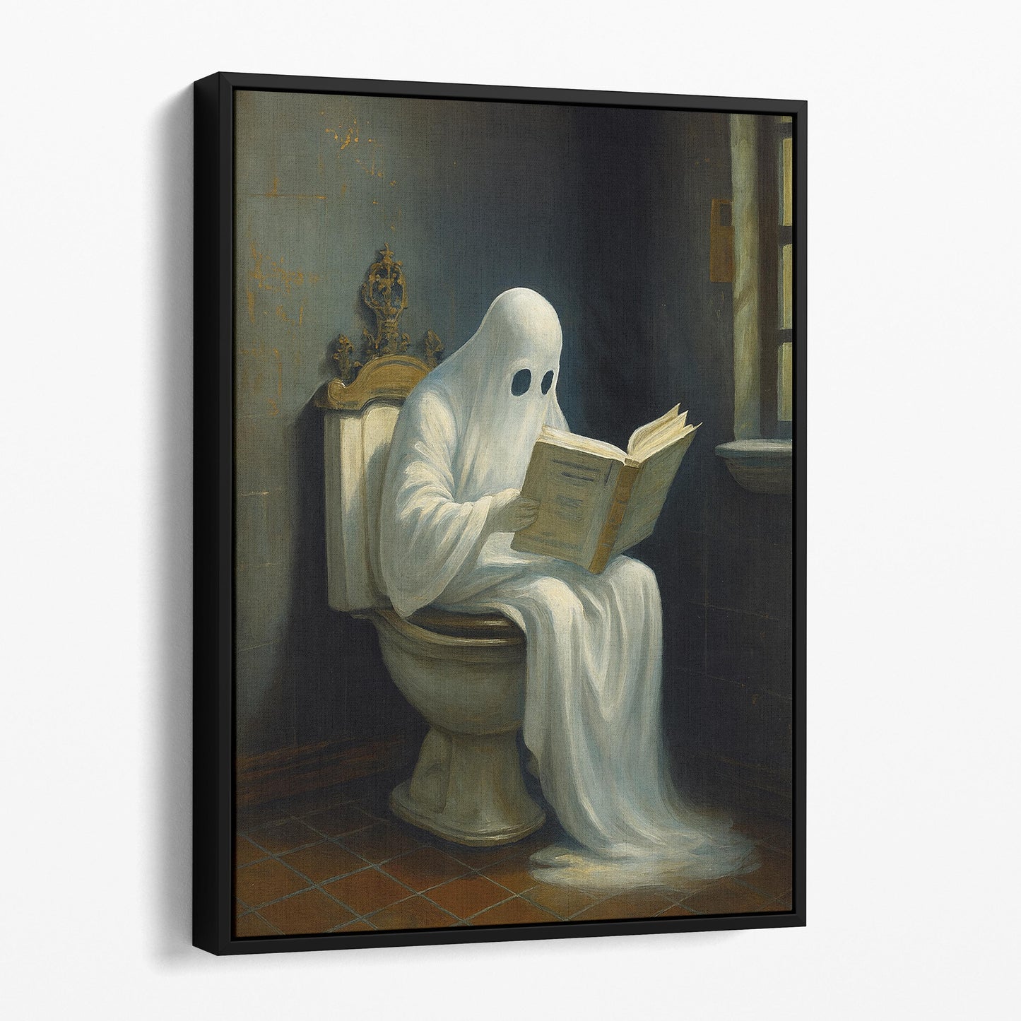 Ghost Reading On The Toilet