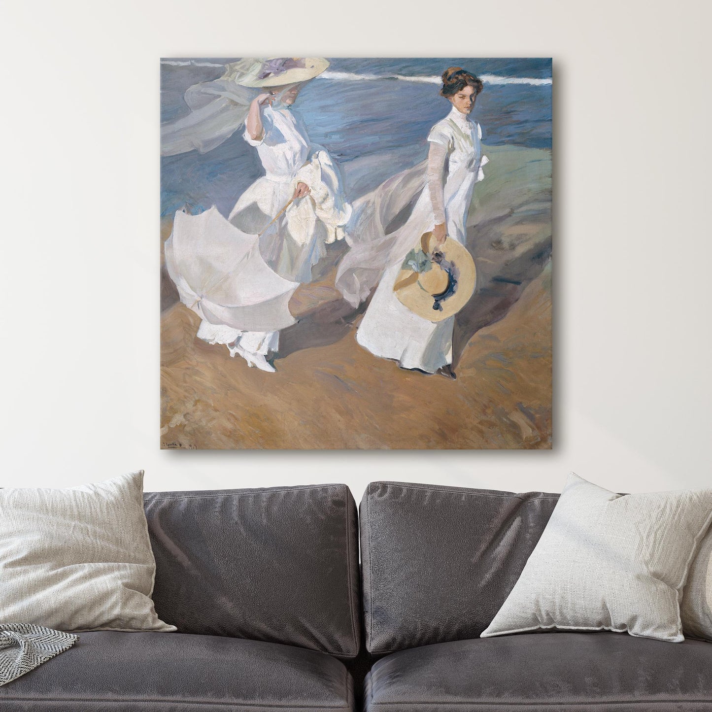 Strolling along the Seashore by Joaquín Sorolla