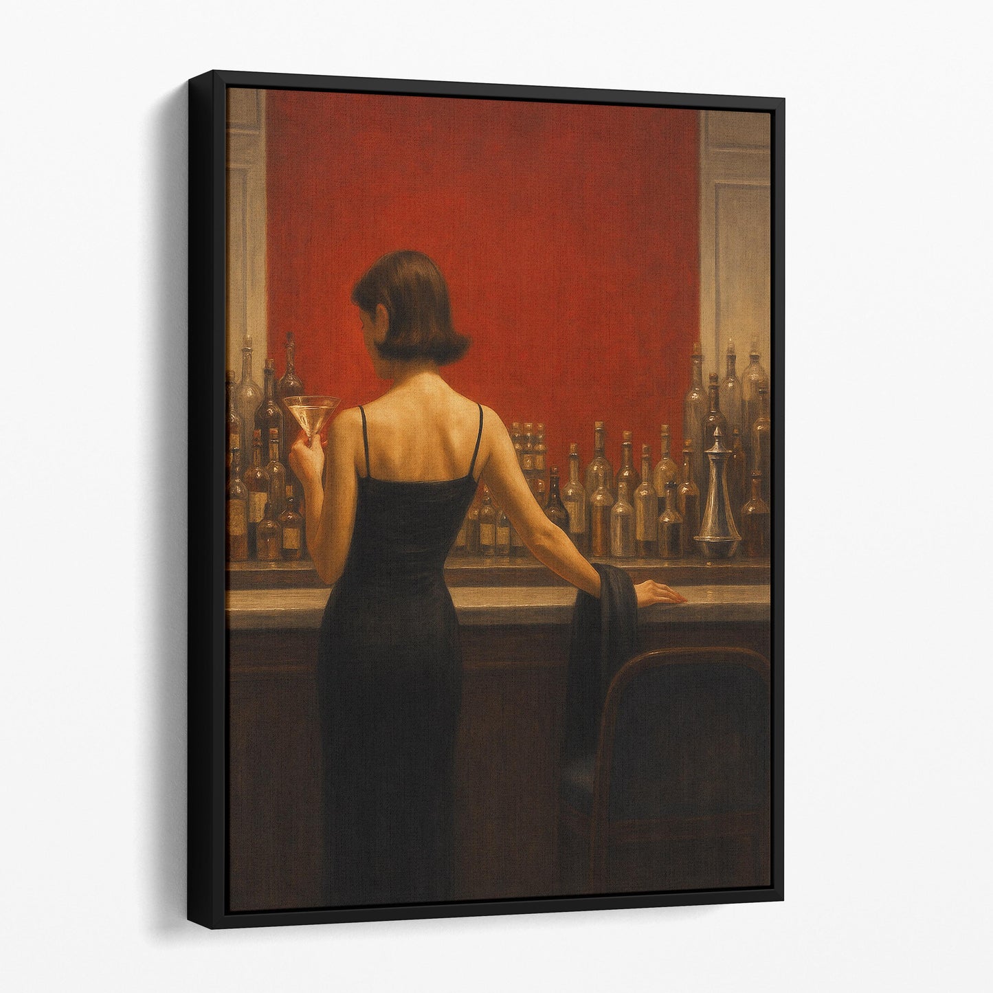 Woman Drinking A Cocktail At The Bar