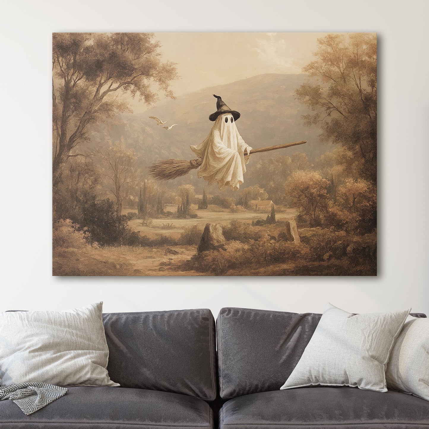 Ghost Flying on a Broomstick