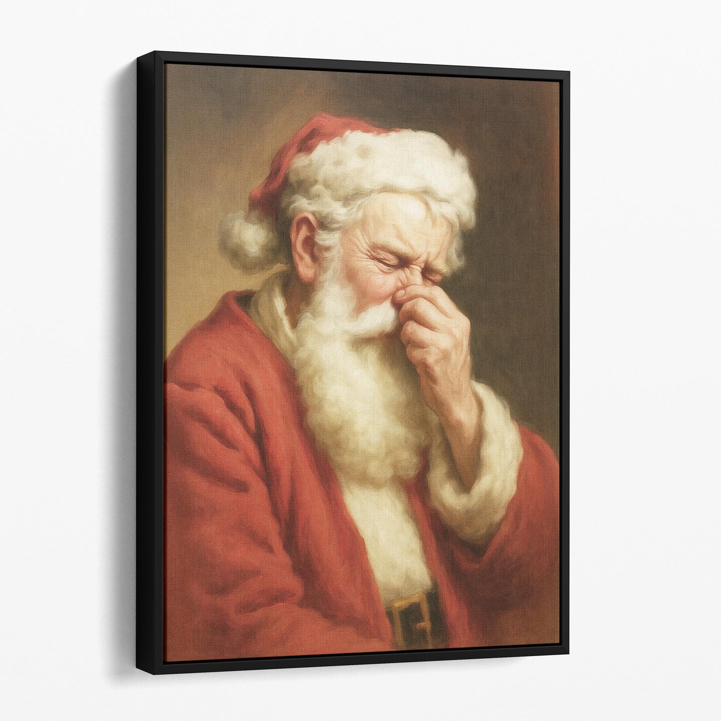 Santa Claus Plugging His Nose