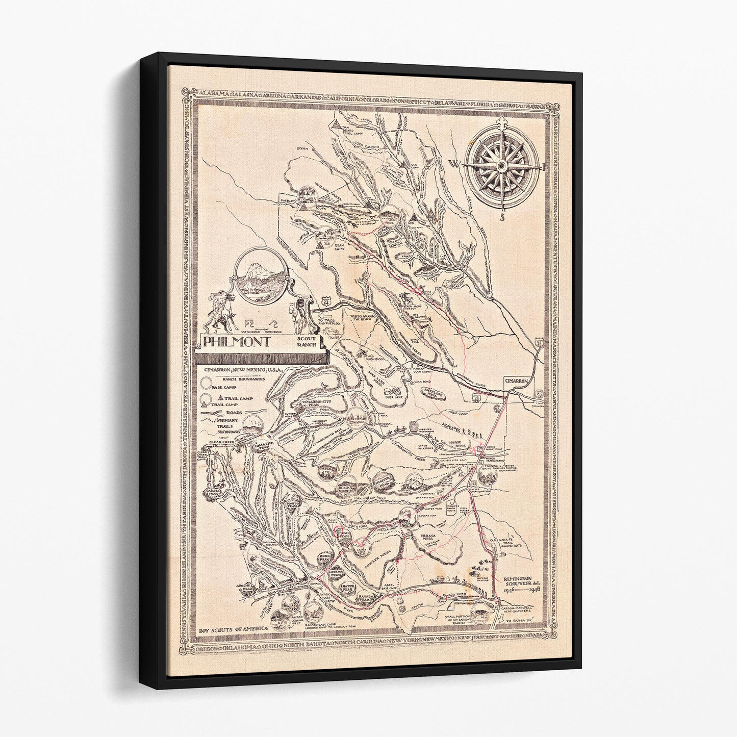 Philmont Boy Scout Ranch Map 1948